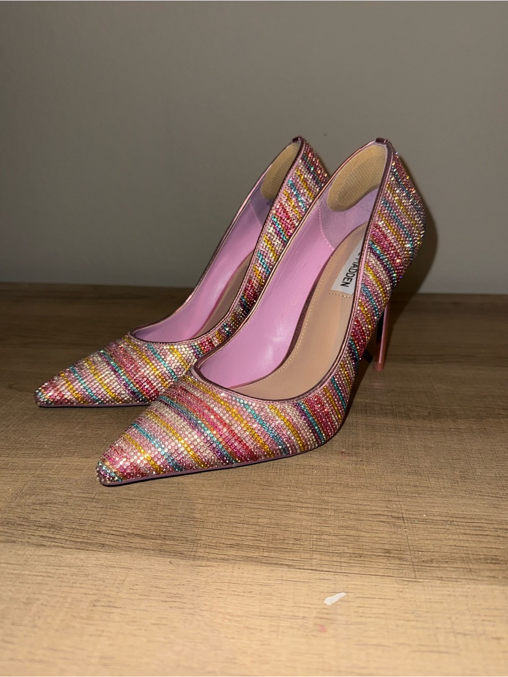 Steve Madden Multicolor Crystal Pointed Toe Pumps